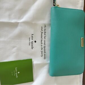 Kate Spade Aqua Zip-Around Wallet
